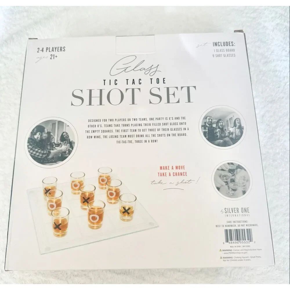 Glass Tic Tac Toe Shot Set Game - Picture 4 of 5
